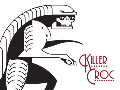 Killer Croc art deco comic book killer croc