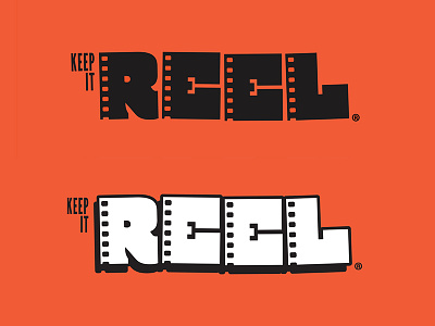 Keep It Reel WIP analog celluloid custom typography film movie projector reel