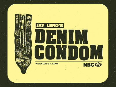 Jay Leno's Denim Condom 70s denim retro sleaze smut television tv guide twitter zipper