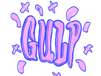 Gulp custom type earwolf graffiti gulp hand drawn podcast type typography