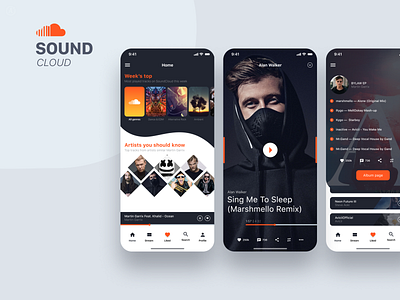 SoundCloud iPhone X concept app app design application clean iphone 10 iphone x mobile mobile app music music app music player soundcloud