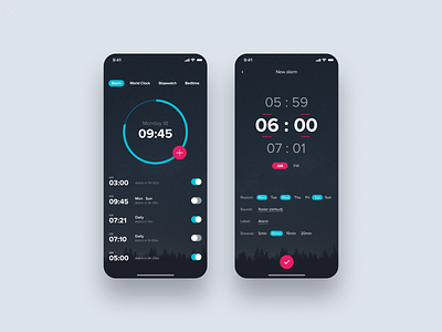 Alarm clock application (iOS) alarm alarm app alarm clock app applicaiton clean clock ios mobile mobile app