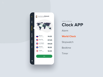 Clock APP (iOS) app applicaiton challenge clean clock clocks concept inspiration ios mobile mobile app ui white whitespace