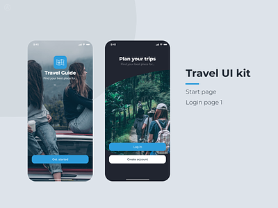 Travel app app clean inspiration journey login mobile travel trip ui uikit uiux welcome page