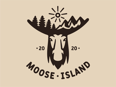 Moose Island animal beast brand edge elk emblem forest head horns hunting island land logo moose mountains nature park reserve taiga wildlife