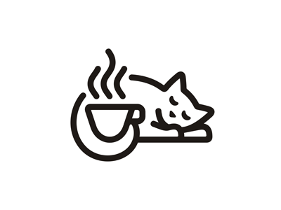 White Cat Cafe Logo animal cafe cafeteria cappuccino cat coffee cup emblem espresso food kitten line linear logo outline pet restaurant tea vector white