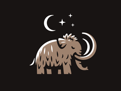 Mammoth Logo animal beast elephant emblem fur hairy logo mammal mammoth mascot moon nature night prehistoric trunk tusk wild wildlife woolen сrescent