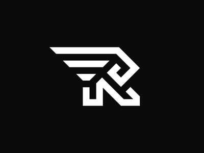 Letter R Logo abstract antenna delivery finance flight internet letter linear logistics logo minimal r radio router sign signal sports team technology wing