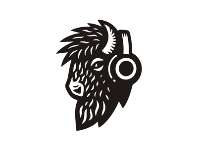 Bison Logo bearded beast bison buffalo bull dj face headphones logo man music musician muzzle producer rap rocker sound sport tattoo wild
