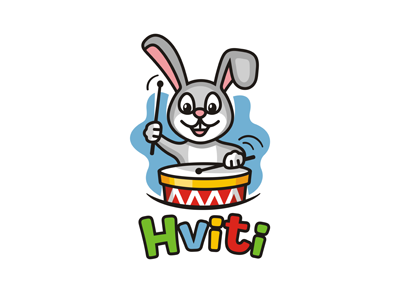 Hviti children drum hare toy