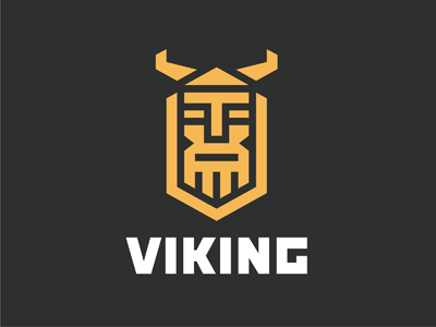 Viking logo template abstract gold logo shield v viking