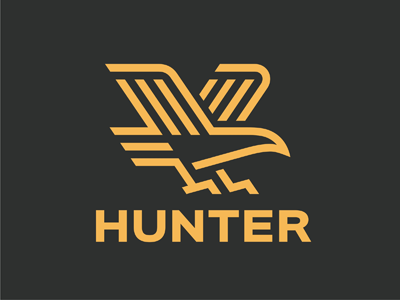 Hunter logo template bird eagle falcon gold hawk hunter logo predator