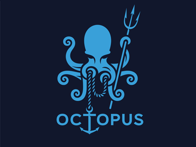 OCTOPUS logo template anchor drawing logo ocean octopus sailor sea ship trident