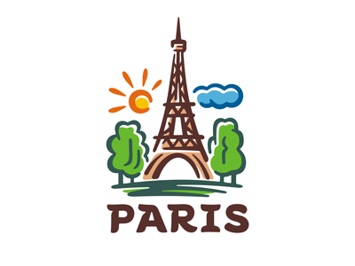Paris logo template city drawing eiffel emblem france landmark landscape logo paris print tower travel