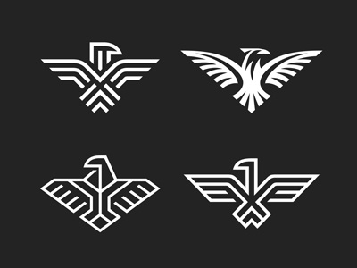 Eagle abstract bird eagle geometric hunter icon line linear logo mark minimal predator sign wings