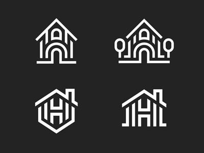 H & house abstract geometric h house icon letter line linear logo mark minimal sign