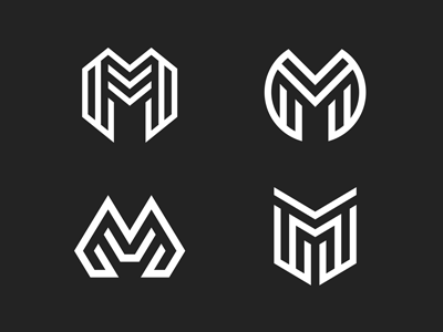 M abstract geometric icon letter line linear logo m mark minimal sign