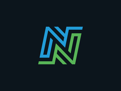 N & double N emblem geometric icon letter linear logo minimal monogram n nn sign symbol technology
