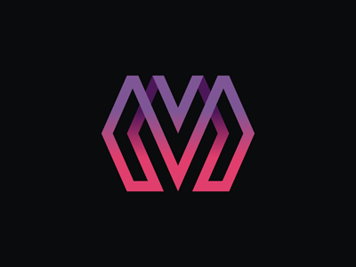 M & VM emblem geometric icon letter linear logo m minimal monogram mv sign symbol technology vm