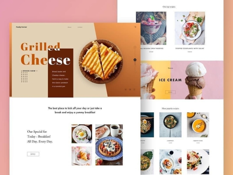 Foody Corner Website UI Design For Bolivia Client by Hadi Designers on ...