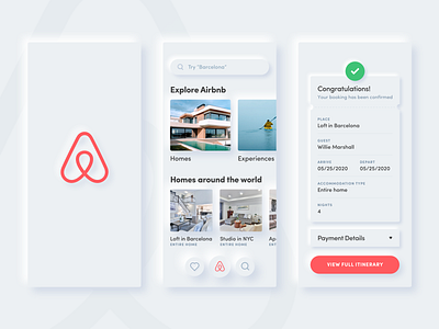 Airbnb Neumorphism airbnb app design gradient home ios light minimal neuomorphism rent sketch skeuomorph skeuomorphic skeuomorphism ui