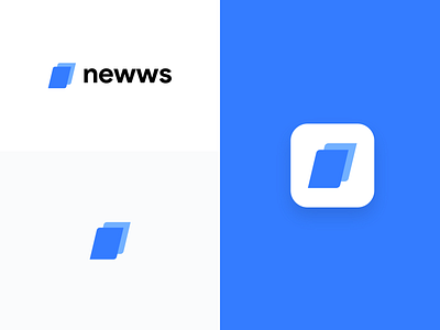 Newws App logo abstract logo app blue branding concept design logo news