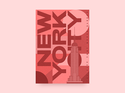 New York Poster art design geometric geometric art new york new york city poster poster art red tones
