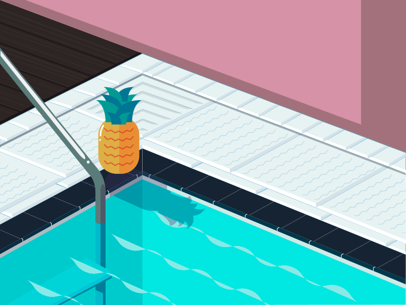 Pool Pineapple fruit geometric pineapple pool swimming pool water