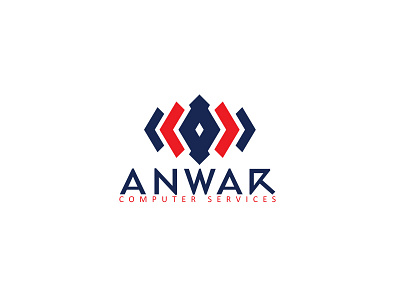 Anwar Computer Services anwar branding computer creative graphic design identity lettering logo logotype sans serif typography wordmark