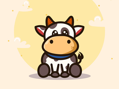 Cute Cow Mascot Cartoon animal cartoon cow cute graphic design mascot