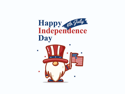 4th Independence day american cartoon cute design graphic design illustration independence mascot