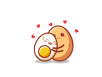 cute egg illustration hug son cartoon cute design food graphic design illustration mascot