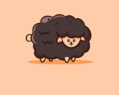 Cute Black sheep illustration animal cartoon cute goat graphic design illustration mascot sheep