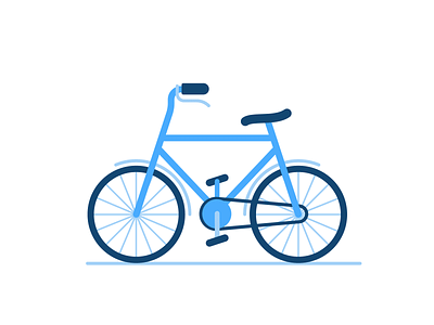 Bicycle basic shapes flat illustration minimal simple