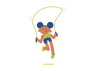 Skipping Rope cartoon character flat illustration