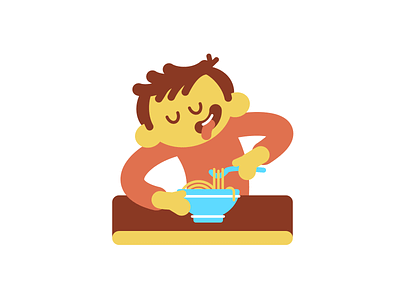 Spaghetti cartoon character flat illustration