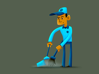 Smoking Zone - Sweeper cartoon character illustration smoking