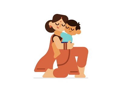 Mother’s Day cartoon character design flat illustration
