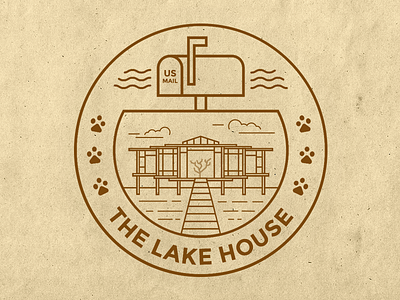 The Lake House badge house illustration lake mark movie symbol