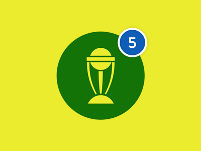 Hi-5 Australia 2015 badge cricket flat icc icon mark minimal notification world cup