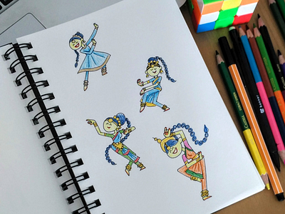 Classical Dance of India sketches