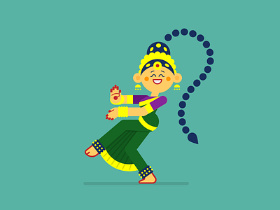Bharatnatyam dance illustration indian