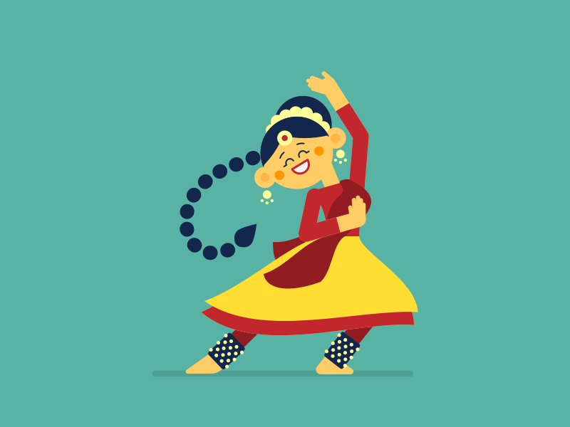 Kathak dance indian illustration