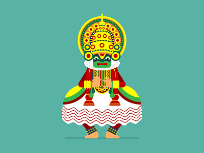 Kathakali dance illustration indian