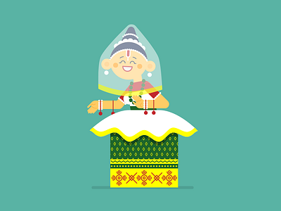 Manipuri dance illustration indian