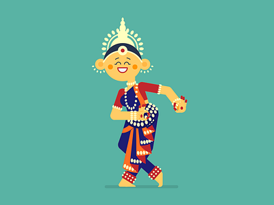 Odissi dance illustration indian