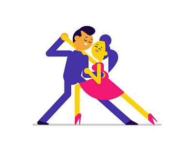 Salsa 💃 character dance flat illustration salsa