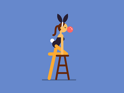 Bubble Bunny character flat illustration