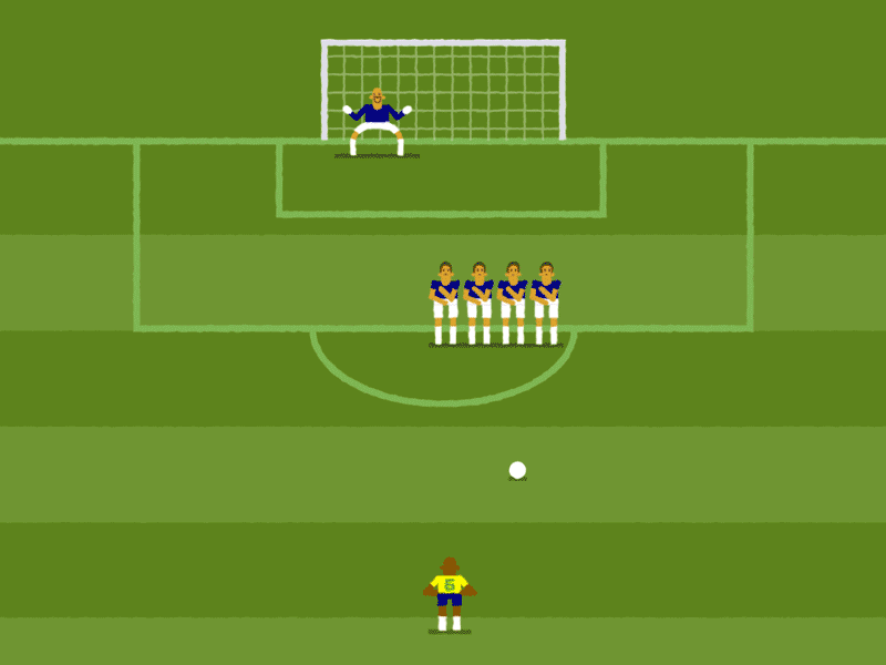 Carlos Vs France animation character epic goal flat football free kick gif simple soccer