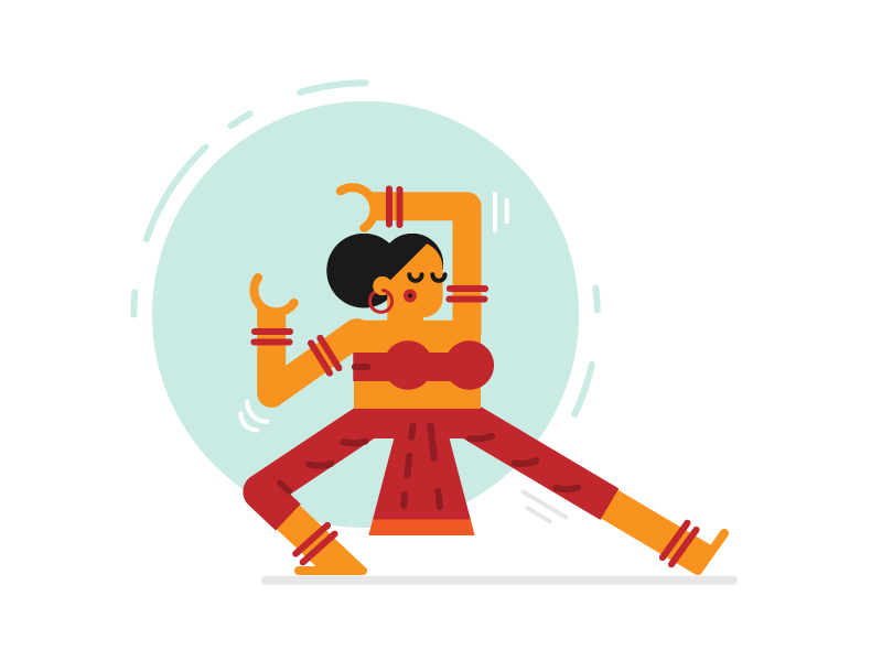 Nrityaki simple minimal flat dancer mythological indian illustration character